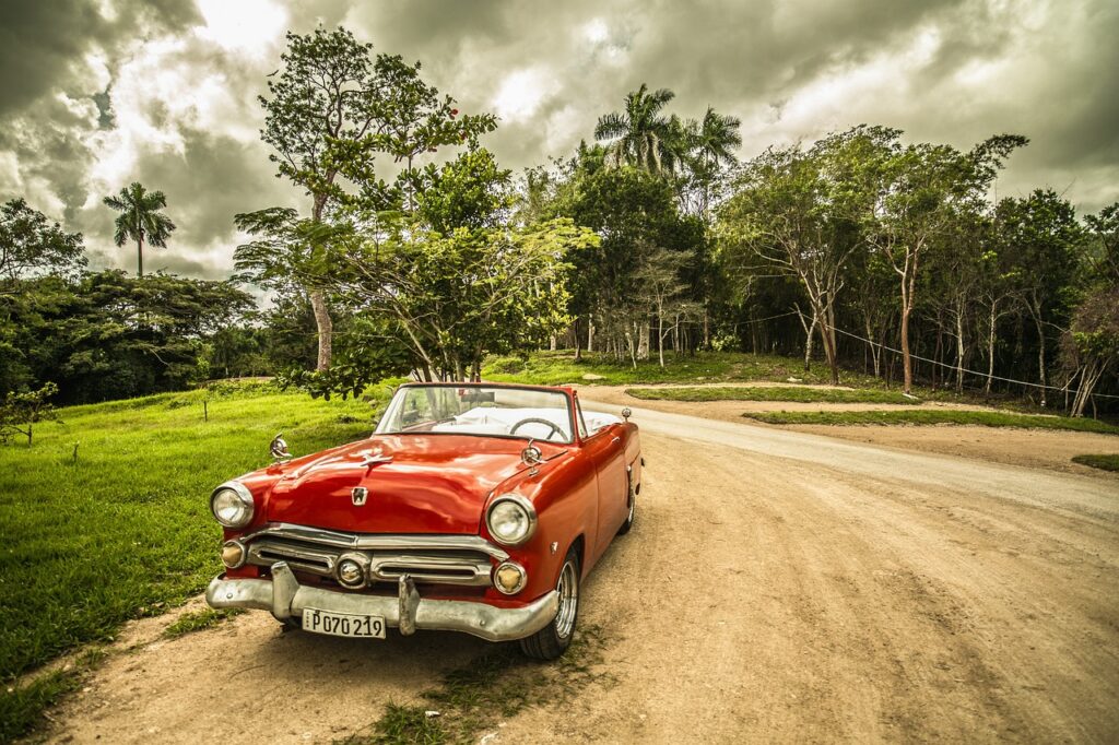 oldtimer, car, old car, convertible, red car, shiny car, retro, classic, vintage, vintage car, automotive, automobile, parked car, car wallpapers, nature, forest, cuba, car, car, car, car, car